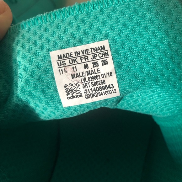 Mens Sz 11.5 Mint Green Adidas Court Vantage Shock Sneakers NEW - Picture 9 of 11